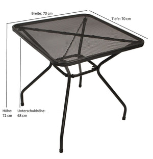 Garnitur Sitzgruppe CLASSIC 3-teilig, Streckmetall anthrazit