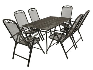 Sitzgruppe Garnitur CLASSIC 7-teilig, Streckmetall anthrazit