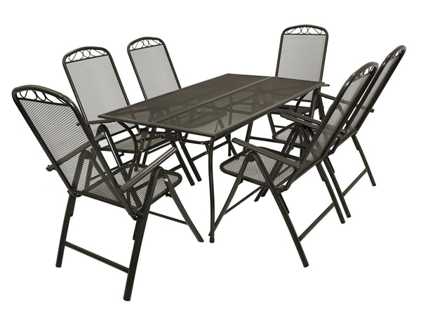 Sitzgruppe Garnitur CLASSIC 7-teilig, Streckmetall anthrazit
