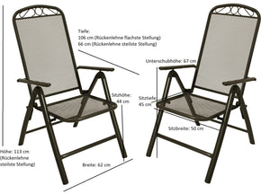 Sitzgruppe Garnitur CLASSIC 7-teilig, Streckmetall anthrazit