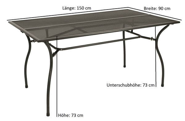 Sitzgruppe Garnitur CLASSIC 7-teilig, Streckmetall anthrazit