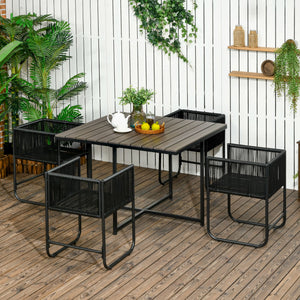 Garten Essgruppe 5-teilig wetterfest mit Sitzkissen Polyrattan