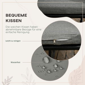 Garten Essgruppe 5-teilig wetterfest mit Sitzkissen Polyrattan