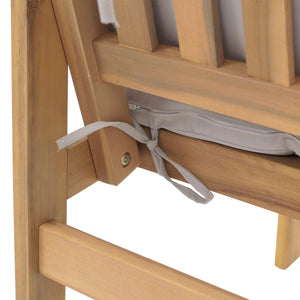 Garten-Garnitur Lounge-Set Akazie Bank Sessel Tisch Kissen grau