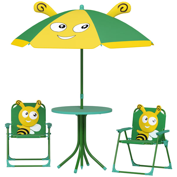 Garten Kindermöbel Set mit Tisch Stühlen und Sonnenschirm