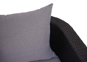 Garten Lounge Set 3-teilig Poly-Rattan Kissen hellgrau anthrazit