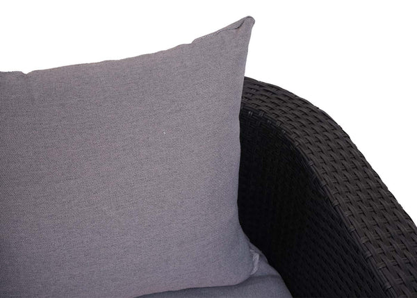 Garten Lounge Set 3-teilig Poly-Rattan Kissen hellgrau anthrazit