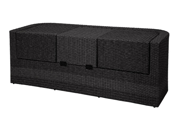 Garten Lounge Set 3-teilig Poly-Rattan Kissen hellgrau anthrazit