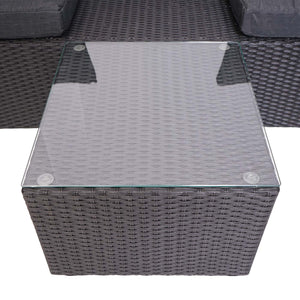 3in1 Garten Lounge-Set Sonneninsel Poly-Rattan anthrazit
