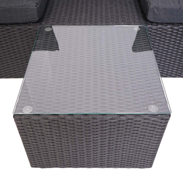 3in1 Garten Lounge-Set Sonneninsel Poly-Rattan anthrazit