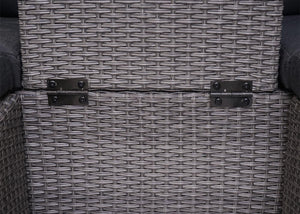 Garten Lounge-Set 3in1 Sonneninsel Poly-Rattan grau anthrazit