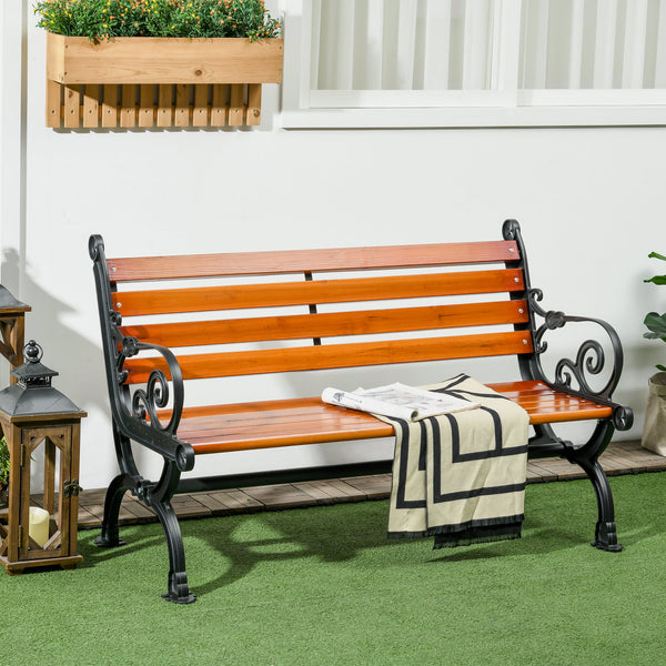 Gartenbank für 2 Personen Terrasse Holz Aluminium Teak