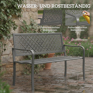 Gartenbank 2-Sitzer wetterfest Outdoor bis 240kg Metall