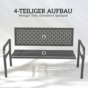 Gartenbank 2-Sitzer wetterfest Outdoor bis 240kg Metall
