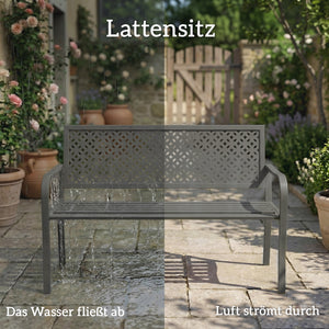 Gartenbank 2-Sitzer wetterfest Outdoor bis 240kg Metall