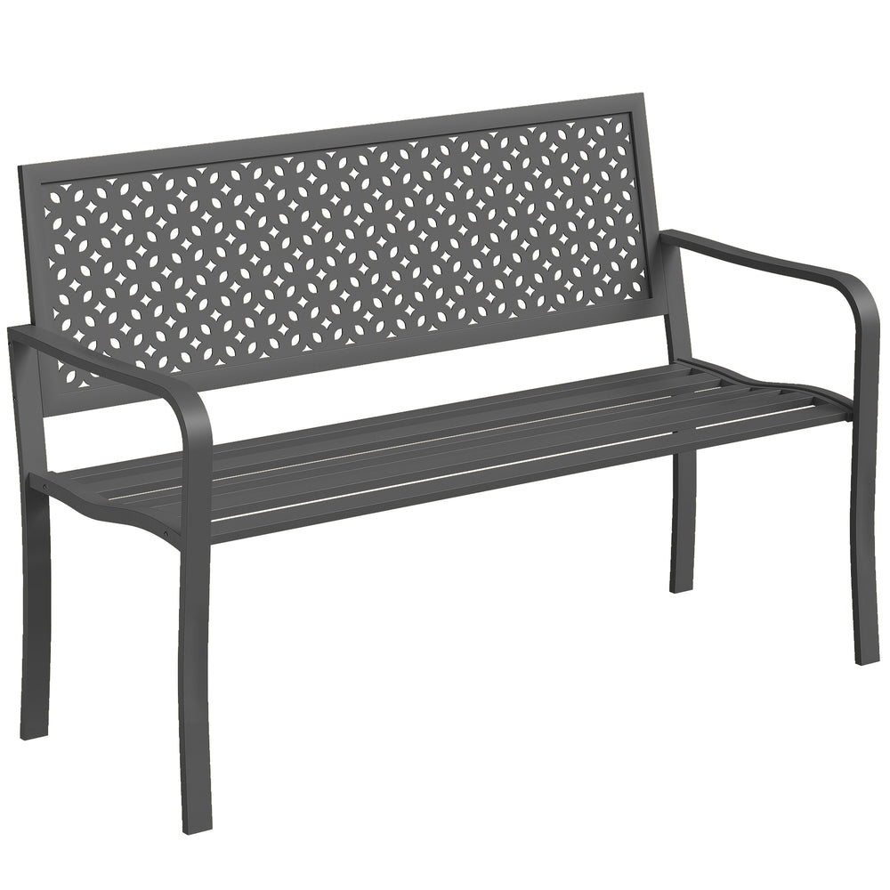 Gartenbank 2-Sitzer wetterfest Outdoor bis 240kg Metall