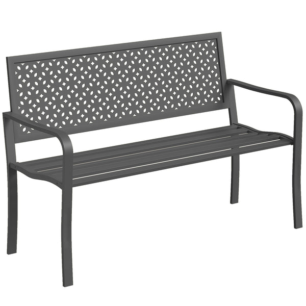 Gartenbank 2-Sitzer wetterfest Outdoor bis 240kg Metall
