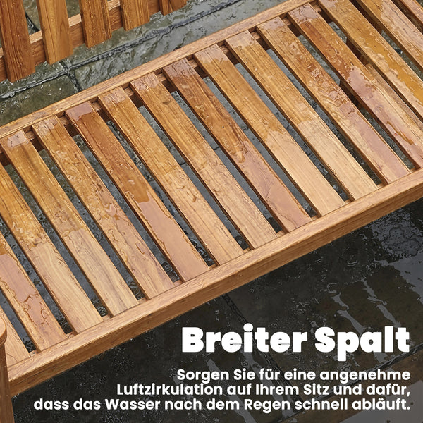 Gartenbank 2-Sitzer wetterfest mit Armlehnen für draussen Holz