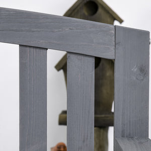 Gartenbank 2-Sitzer wetterfest mit Rückenlehne Holz grau