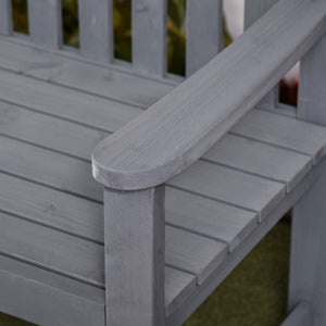 Gartenbank 2-Sitzer wetterfest mit Rückenlehne Holz grau