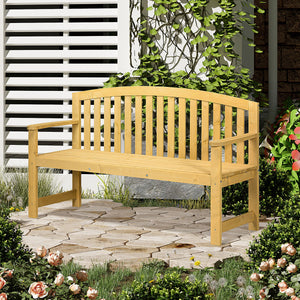 Gartenbank 2-Sitzer wetterfest mit Rückenlehne Holz orange