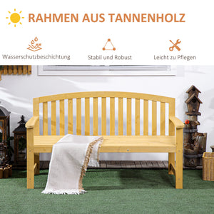 Gartenbank 2-Sitzer wetterfest mit Rückenlehne Holz orange