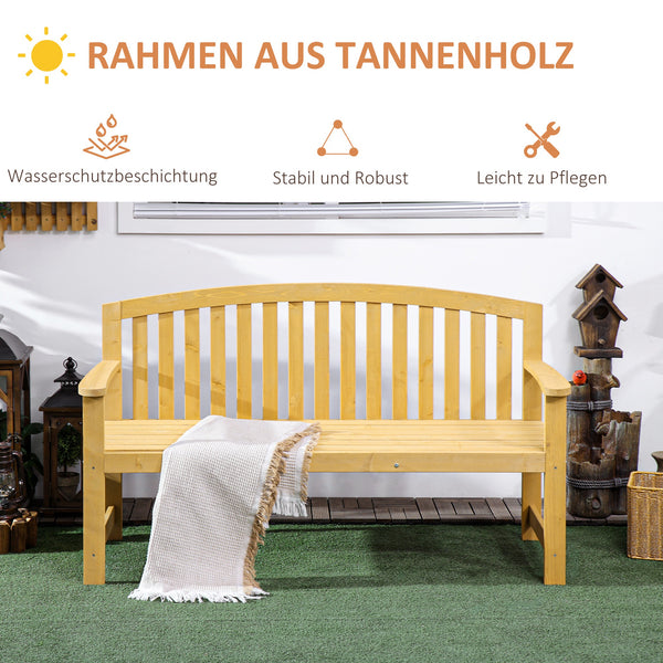 Gartenbank 2-Sitzer wetterfest mit Rückenlehne Holz orange