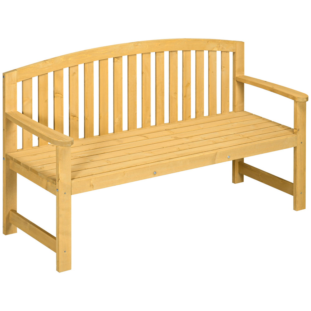 Gartenbank 2-Sitzer wetterfest mit Rückenlehne Holz orange
