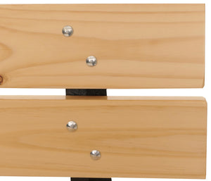 Gartenbank 2-Sitzer aus Kiefernholz & Gusseisen, 125cm hellbraun