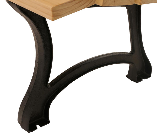 Gartenbank 2-Sitzer aus Kiefernholz & Gusseisen, 125cm hellbraun