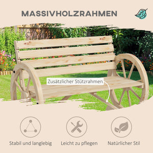 Gartenbank 2-Sitzer Landhausstil bis 240kg Natur