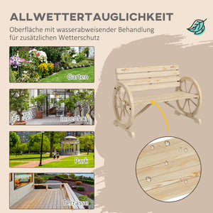 Gartenbank 2-Sitzer Landhausstil bis 240kg Natur
