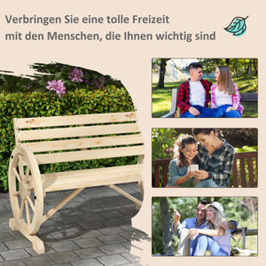 Gartenbank 2-Sitzer Landhausstil bis 240kg Natur