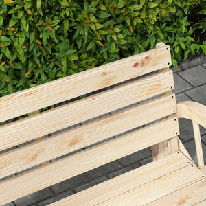 Gartenbank 2-Sitzer Landhausstil bis 240kg Natur
