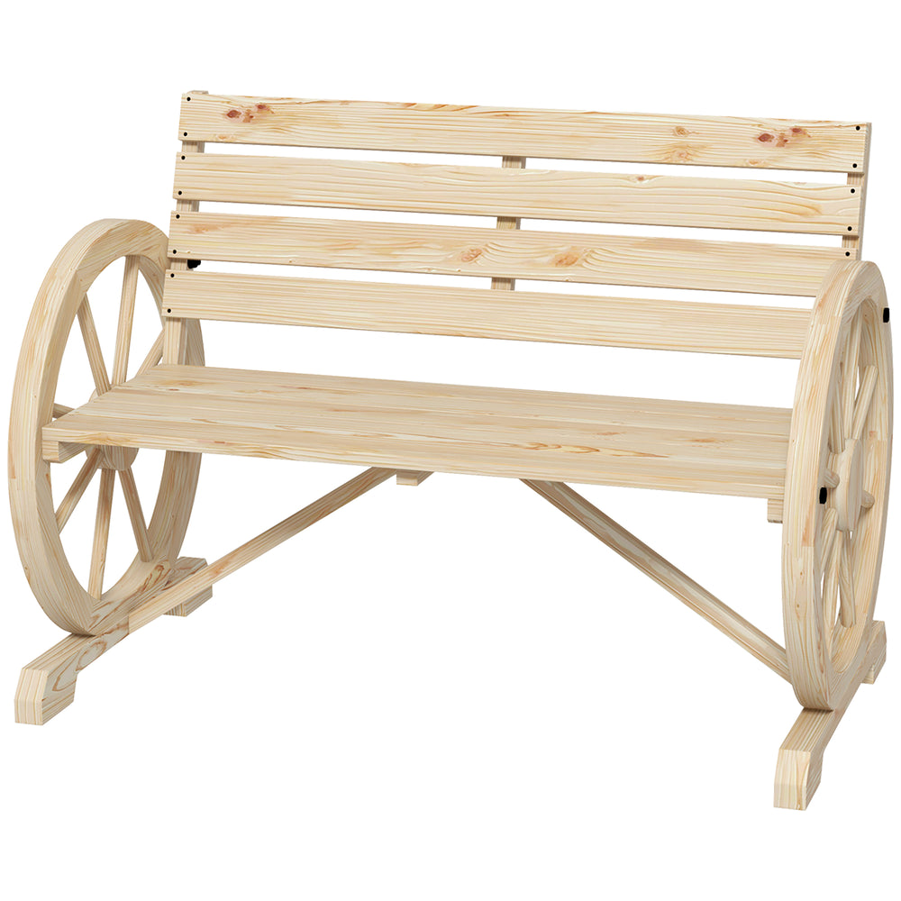 Panca da giardino, 2 posti, stile country, fino a 240 kg, naturale
