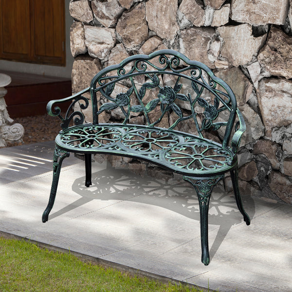 Gartenbank 2-Sitzer Metall 100x54x78cm