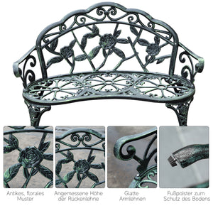 Gartenbank 2-Sitzer Metall 100x54x78cm