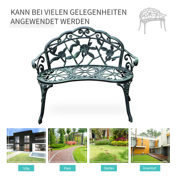 Gartenbank 2-Sitzer Metall 100x54x78cm