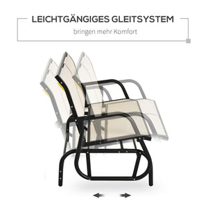 Gartenbank 2-Sitzer Schaukelstuhl aus Metall