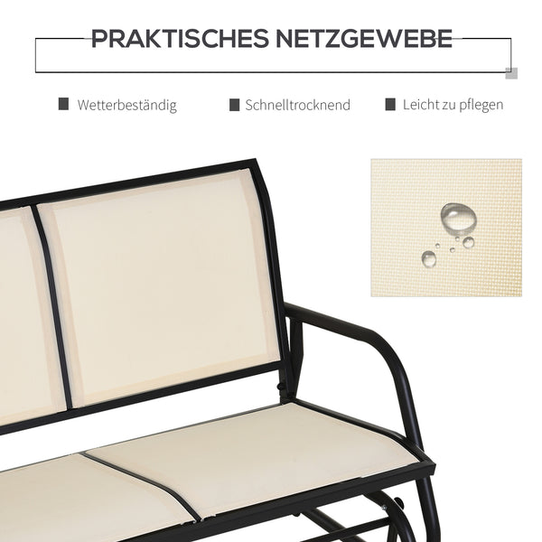 Gartenbank 2-Sitzer Schaukelstuhl aus Metall
