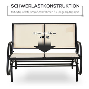 Gartenbank 2-Sitzer Schaukelstuhl aus Metall