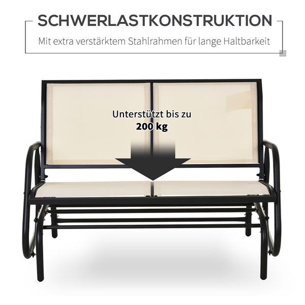 Gartenbank 2-Sitzer Schaukelstuhl aus Metall
