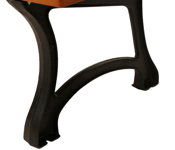 Gartenbank 2-Sitzer Teakoptik aus Kiefernholz & Gusseisen 125cm