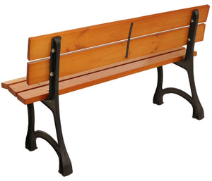 Gartenbank 2-Sitzer Teakoptik aus Kiefernholz & Gusseisen 125cm