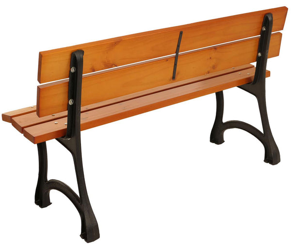 Gartenbank 2-Sitzer Teakoptik aus Kiefernholz & Gusseisen 125cm