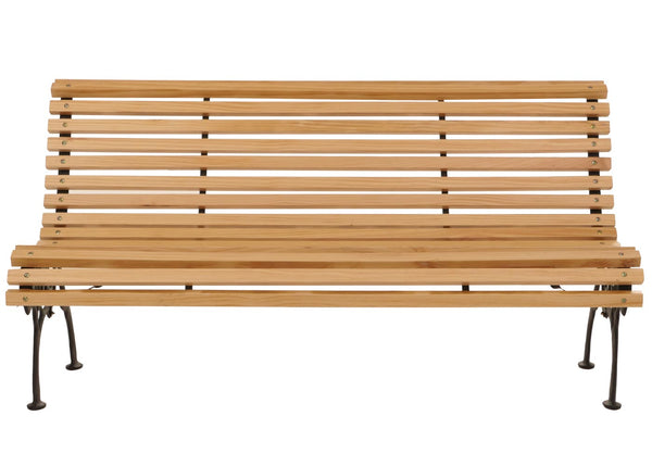 Gartenbank 3-Sitzer aus Kiefernholz & Gusseisen, 160cm natur