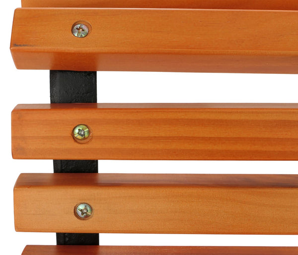Gartenbank 3-Sitzer aus Kiefernholz und Gusseisen, 160cm Teak