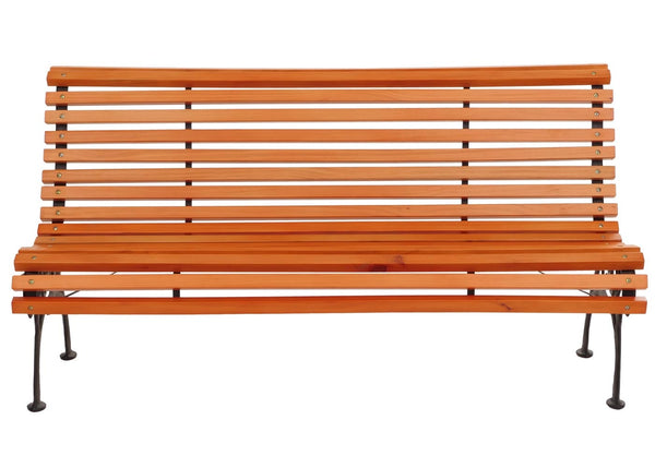 Gartenbank 3-Sitzer aus Kiefernholz und Gusseisen, 160cm Teak