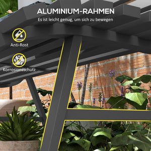 Gartenbank wetterfest für Garten und Terrasse Aluminium grau