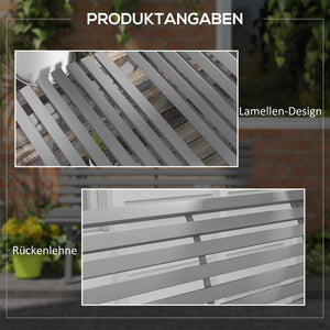 Gartenbank wetterfest für Garten und Terrasse Aluminium grau